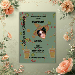 Mmexikanska grönt margs & matrimony Bachelorette-f Inbjudningar