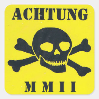 MMII MINEFIELD STICKER FYRKANTIGT KLISTERMÄRKE