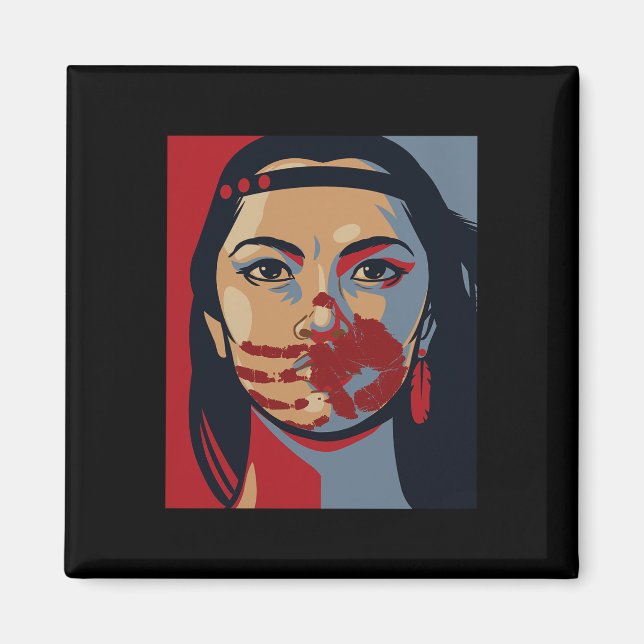 Mmiw Awareness Inown Woman Art Stolen Sisters Magnet (Framsidan)