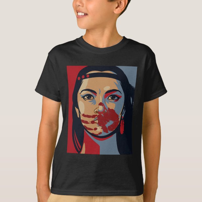 Mmiw Awareness Inown Woman Art Stolen Sisters T Shirt (Framsida)