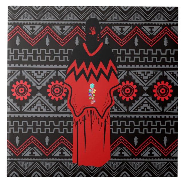 MMIW Mode Ayasha Southwest Mönster Ceramic Tile Kakelplatta (Framsidan)