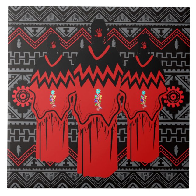 MMIW Mode Ayasha Southwest Mönster Ceramic Tile Kakelplatta (Framsidan)