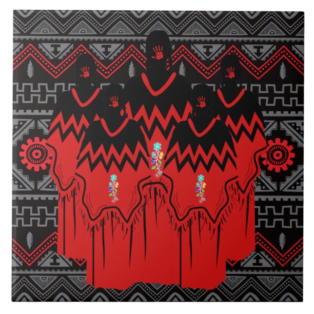 MMIW Mode Ayasha Southwest Mönster Ceramic Tile Kakelplatta (Framsidan)