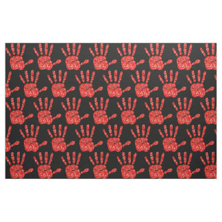MMIW Red Hand Jeweled Mönster Black Tyg