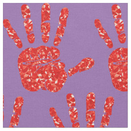 MMIW Red Hand Jeweled Mönster Blek Lila Tyg