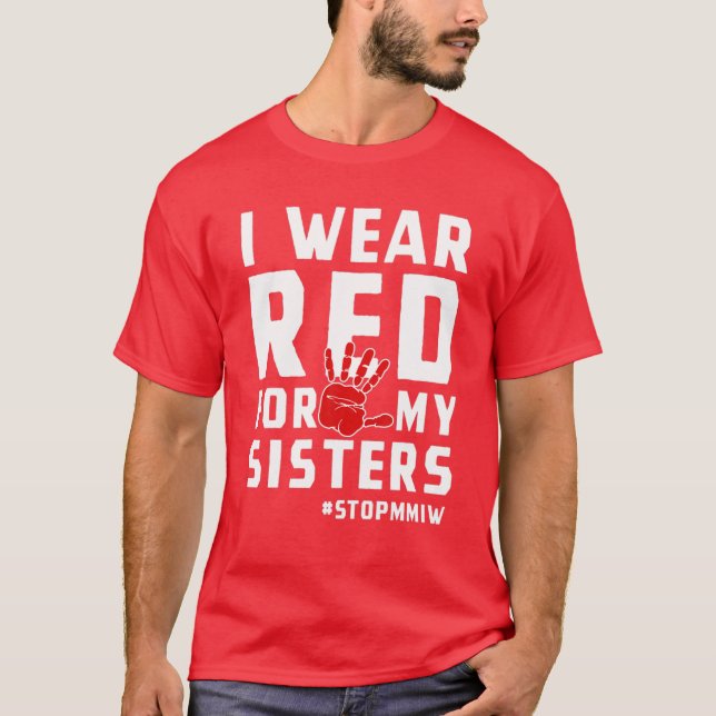 MMIW Röd för saknade mördade inhemska kvinnor Awa T Shirt (Framsida)