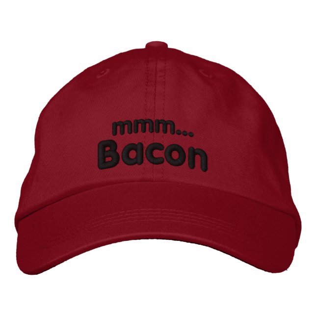 MMM ... Bacon Kärlek Broderad Keps (Framsida)