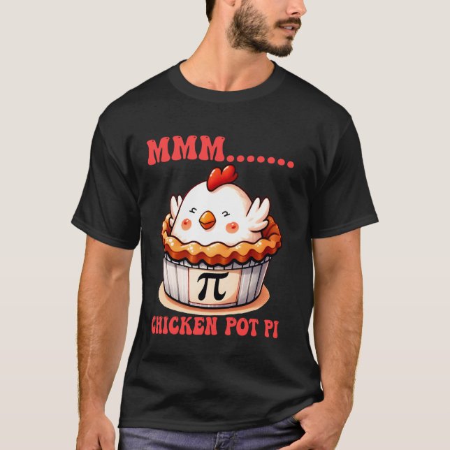 MMM Kyckling Pot Pi Roliga Matematik Puns Söt Pi  T Shirt (Framsida)