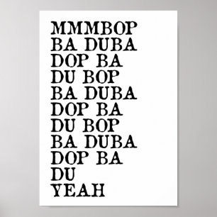 MMMMMMBOP-utskrift för Sång Lyric Wall Art Skriv u Poster