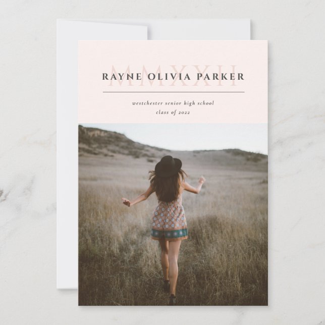 MMXXII Roman numeral 2022 Studenten annons Inbjudningar (Framsida)