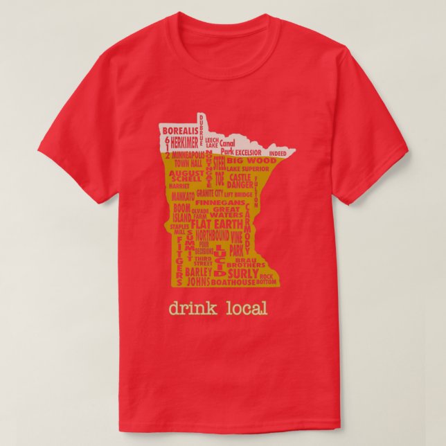 MN Drink Local T T Shirt (Design framsida)