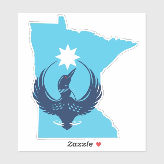 MN Loon Rising Klistermärken (Ark)