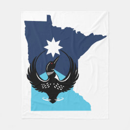 MN Loon Rising - MN State flag Fleecefilt