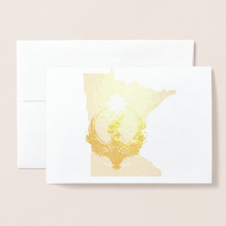 MN Loon Rising - MN State flag Folierat Kort