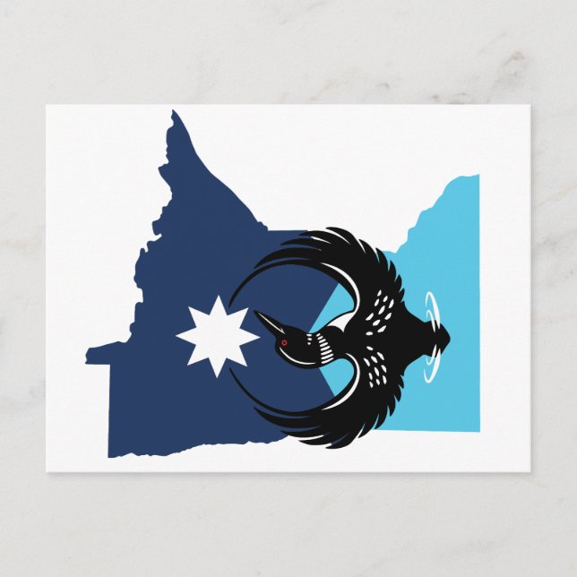 MN Loon Rising - MN State flag Helg Vykort (Framsida)