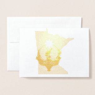 MN Loon Rising - MN Statsflagga Folierat Kort
