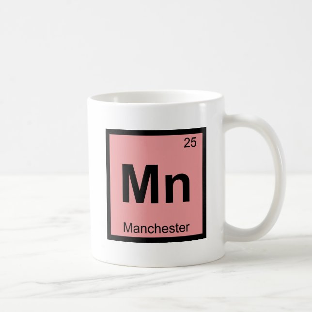 Mn - Manchester New Hampshire Kemisymbol Kaffemugg (Höger)