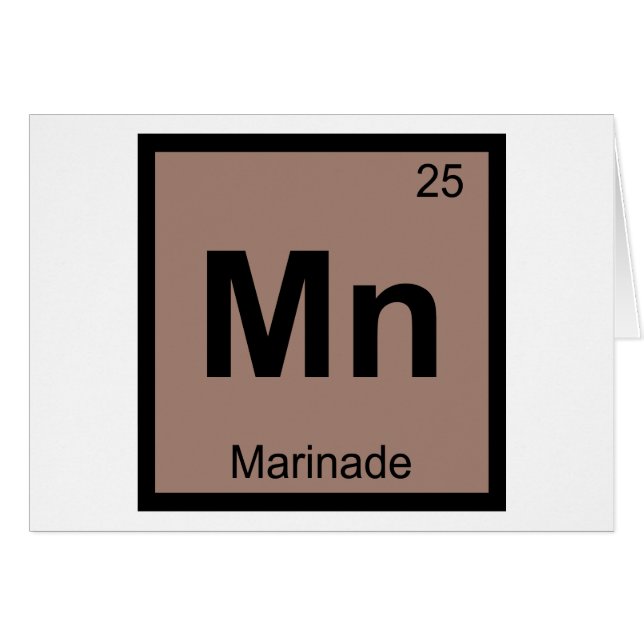 Mn - Marinad kemi Periodiska systemets symbol Hälsningskort (Framsidan Horizontal)
