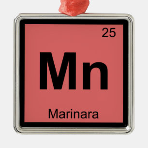 Mn - Marinara Kemisk Periodiska Systemets Symbol Julgransprydnad Metall