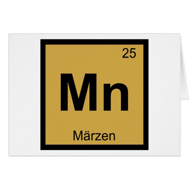 Mn - Marzen Beer Chemistry Periodic Bord Symbol Hälsningskort (Framsidan Horizontal)