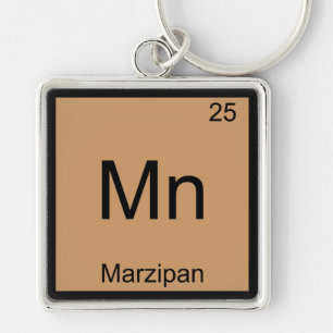 Mn - Marzipan Funny Chemistry Inslag Symbol Tee Fyrkantig Silverfärgad Nyckelring