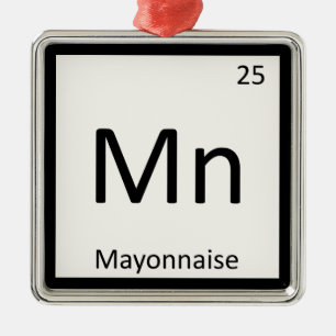 Mn - Mayonnaise Condition Chemistry Periodic Bord Julgransprydnad Metall