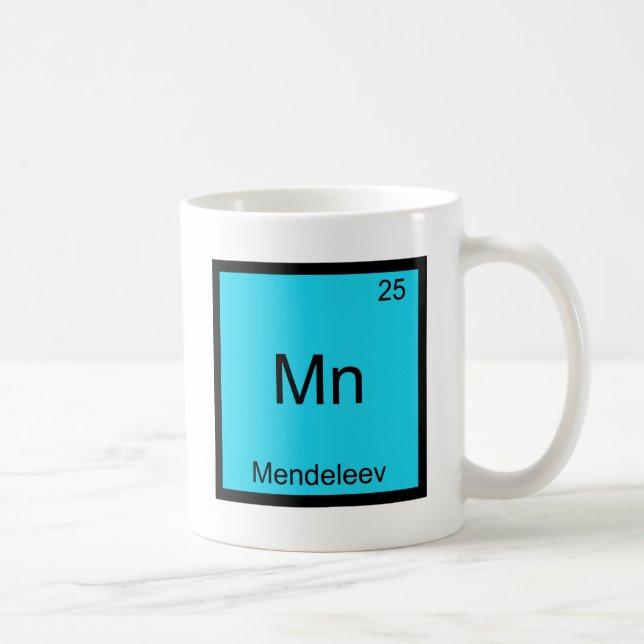 Mn - Mendeleev Roligt Grundämne Kemisymbol T-shirt Kaffemugg (Höger)