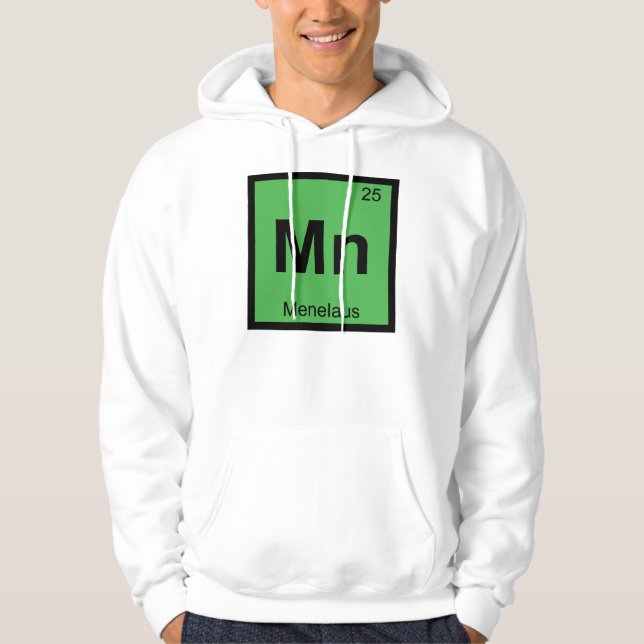 Mn - Menelaus Grekisk kemi Periodiska systemet Sweatshirt Med Luva (Framsida)