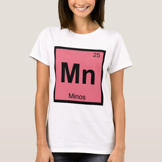Mn - Minos Grekisk kemi Periodiska systemet Symbol Tee (Framsida)