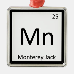 Mn - Monterey Jack Cheese Chemistry Periodic Bord Julgransprydnad Metall
