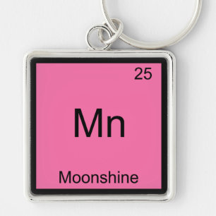 Mn - Moonshine Rolig Kemite T-Shirt Fyrkantig Silverfärgad Nyckelring