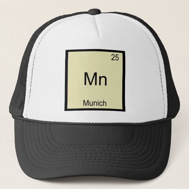 Mn - München Rolig kemi element symbol t-shirt Truckerkeps (Framsida)