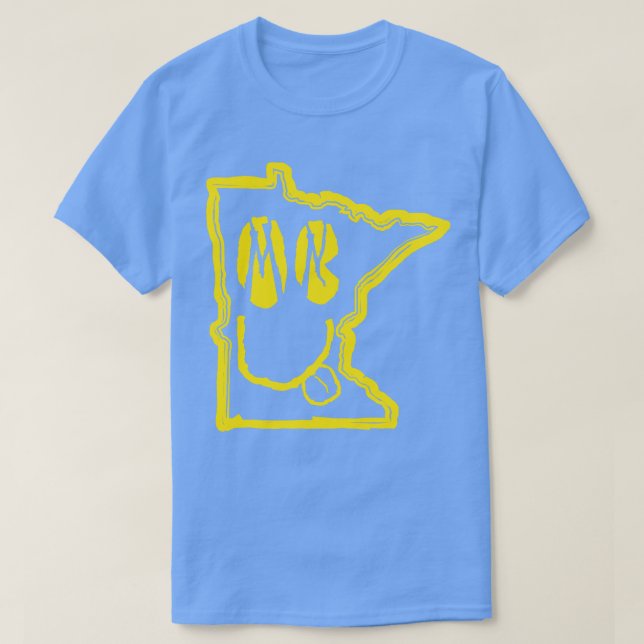 MN Ögon Minnesota Grunge Smiling Ansikte Black bac T Shirt (Design framsida)
