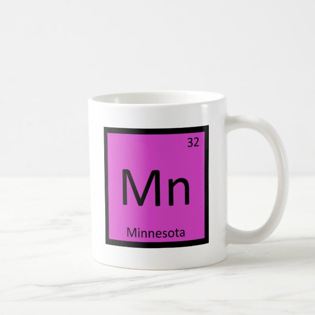 Mn - Periodiskt bord Minnesota för statlig kemi Kaffemugg (Höger)