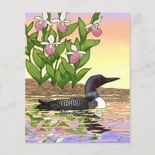 MN State Bird Flower Loon Dam Slipper