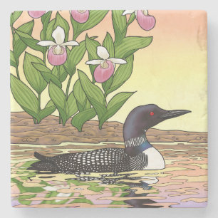 MN State Bird Flower Loon Dam Slipper Stenunderlägg