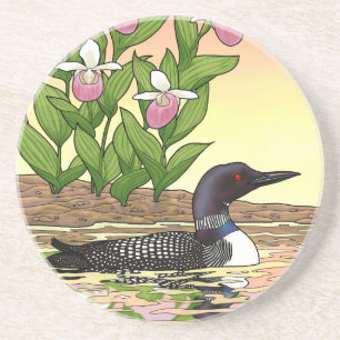 MN State Bird Flower Loon Dam Slipper Underlägg