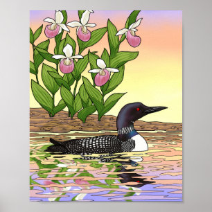 MN Statsfågel Blomma Storlom Guckusko Poster