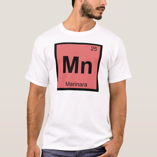 Mn - Symbol för bord för Marinara kemi periodiskt T-shirt (Framsida)