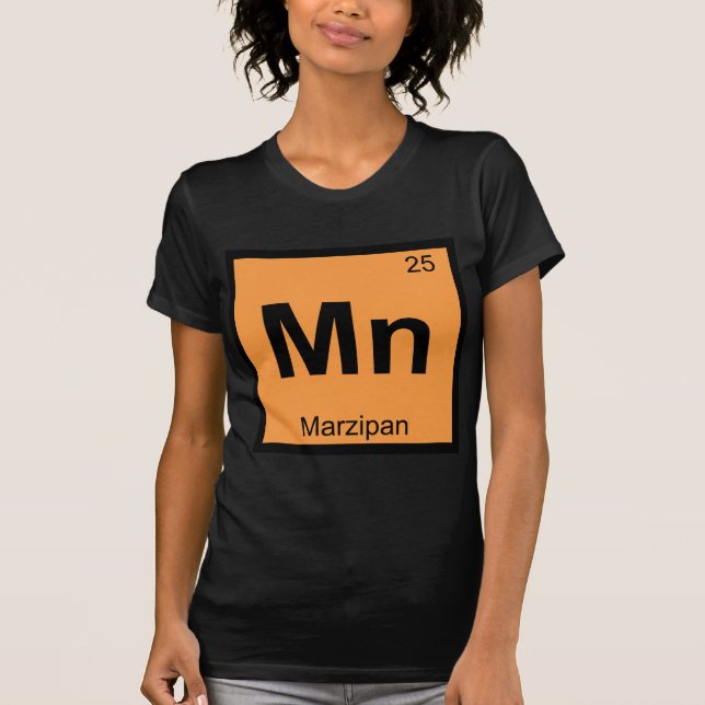 Mn - Symbol för bord för marsipankemi periodiskt Tee (Framsida)