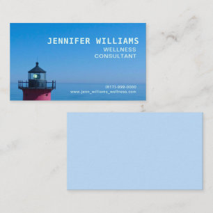 Mnimal Blue Nauset Lighthouse Coastal Visitkort
