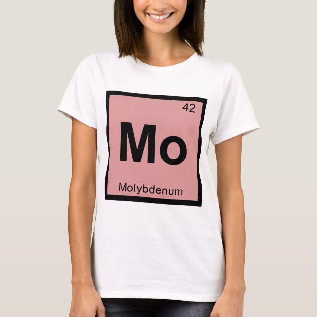 Mo - Molybdenkemi Periodic Bord Symbol Tee Shirt (Framsida)