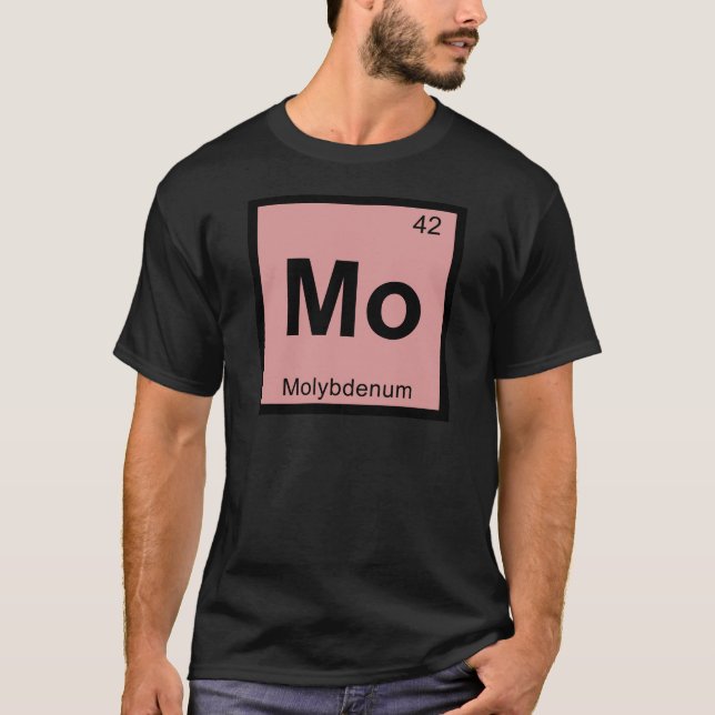 Mo - Molybdenumkemi Periodic Bord Symbol Tee Shirt (Framsida)