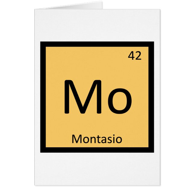 Mo - Montasio Cheese Chemistry Periodic Bord Hälsningskort (Framsidan)
