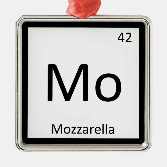 Mo - Mozzarella Cheese Chemistry Periodic Bord Julgransprydnad Metall (Framsidan)