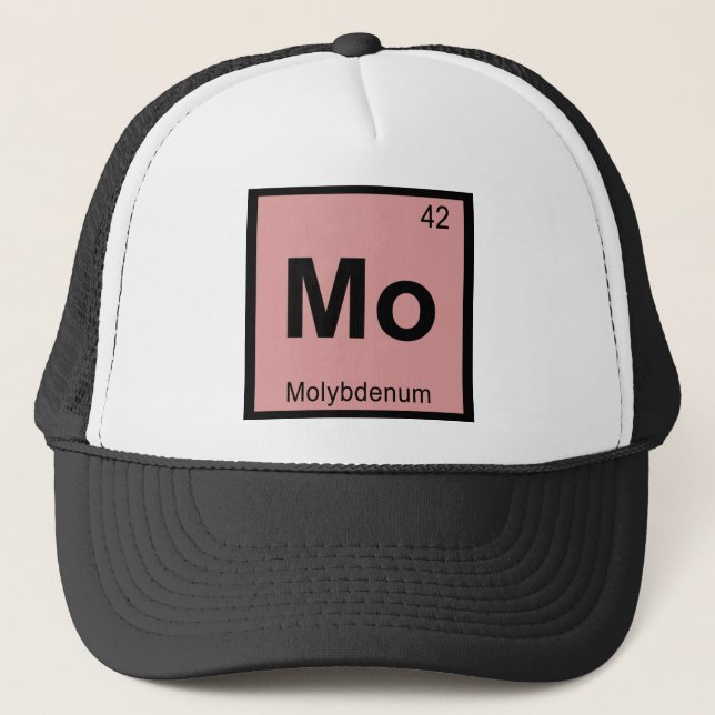 Mo - Symbol för bord för Molybdenumkemi periodiskt Truckerkeps (Framsida)