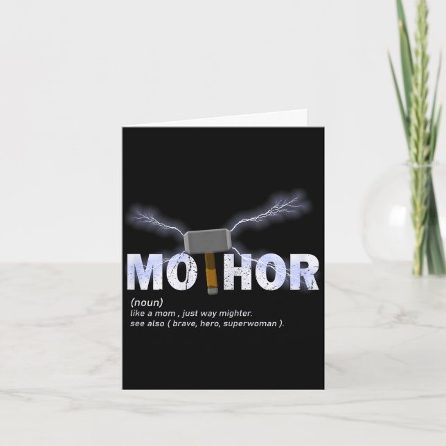 Mo-thor som mamma bara mycket mäktigare rolig mors kort (Framsida)