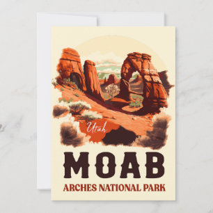 Moab Arches National Park Utah Delicate Arch Retro Inbjudningar
