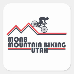 Moab mtb bergsbikning fyrkantigt klistermärke