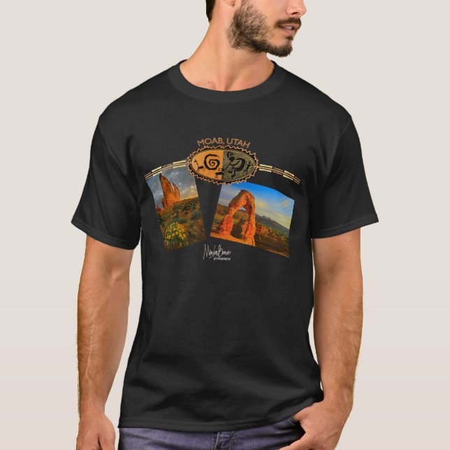 MOAB UT-svart Tee Shirt (Framsida)